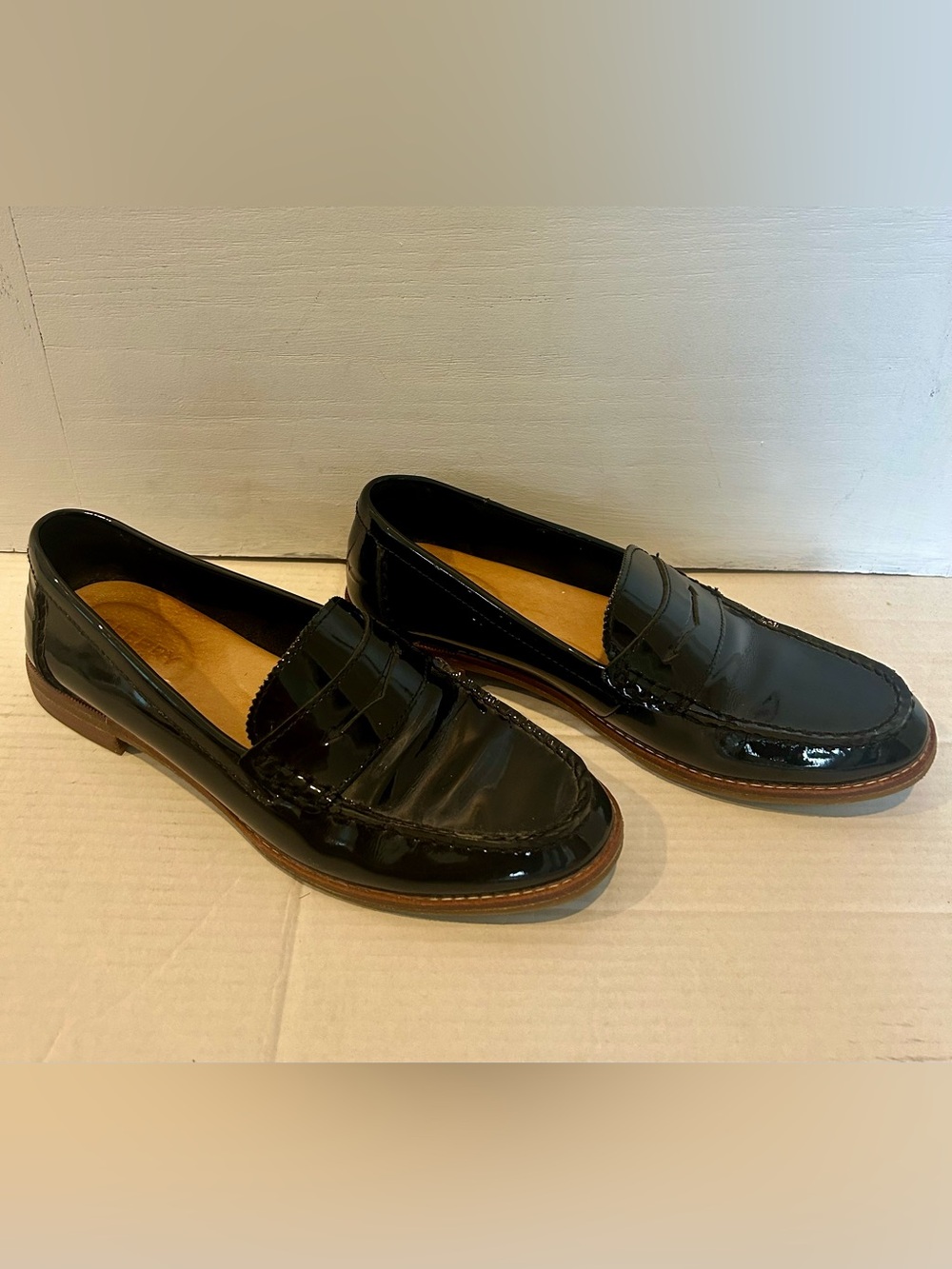 Sperry Black Patent Penny Loafers